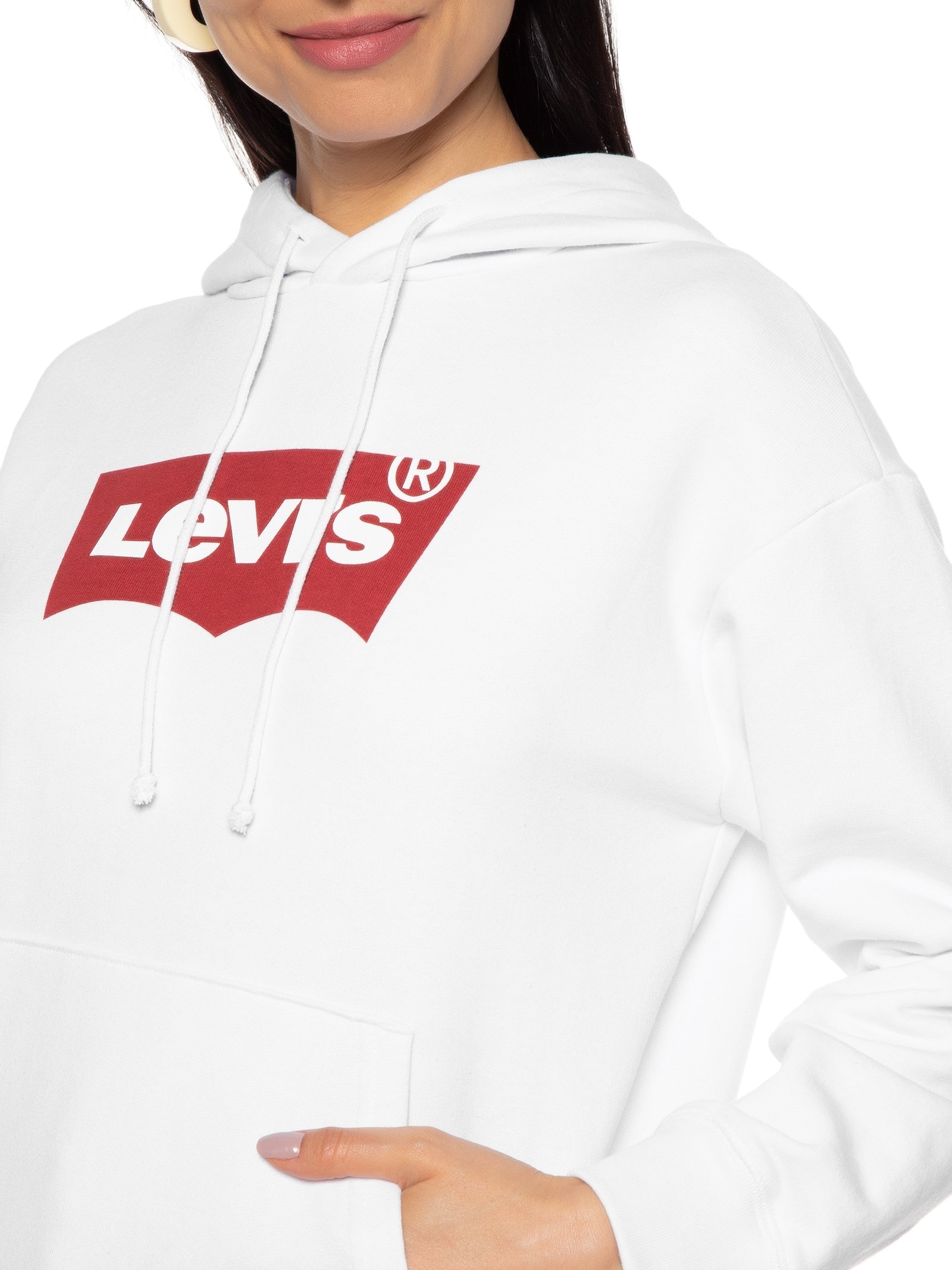 Blusa Feminina Graphic Standard Hoodie Branco Levi's