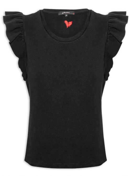Blusa Feminina Heart Babados – Preto
