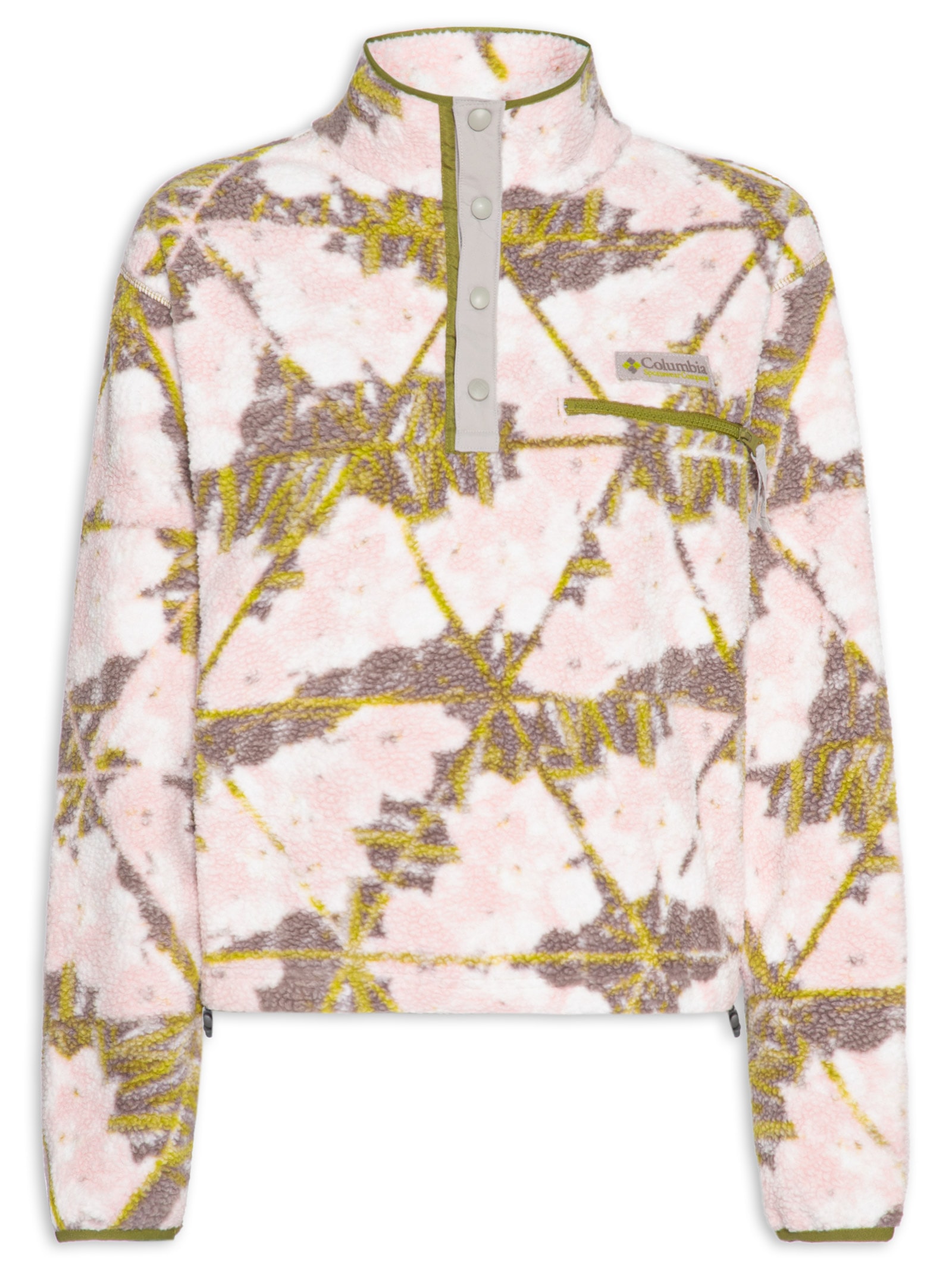 Blusa Feminina Helvetia™ II Printed Cropped Half Snap – Rosa Columbia