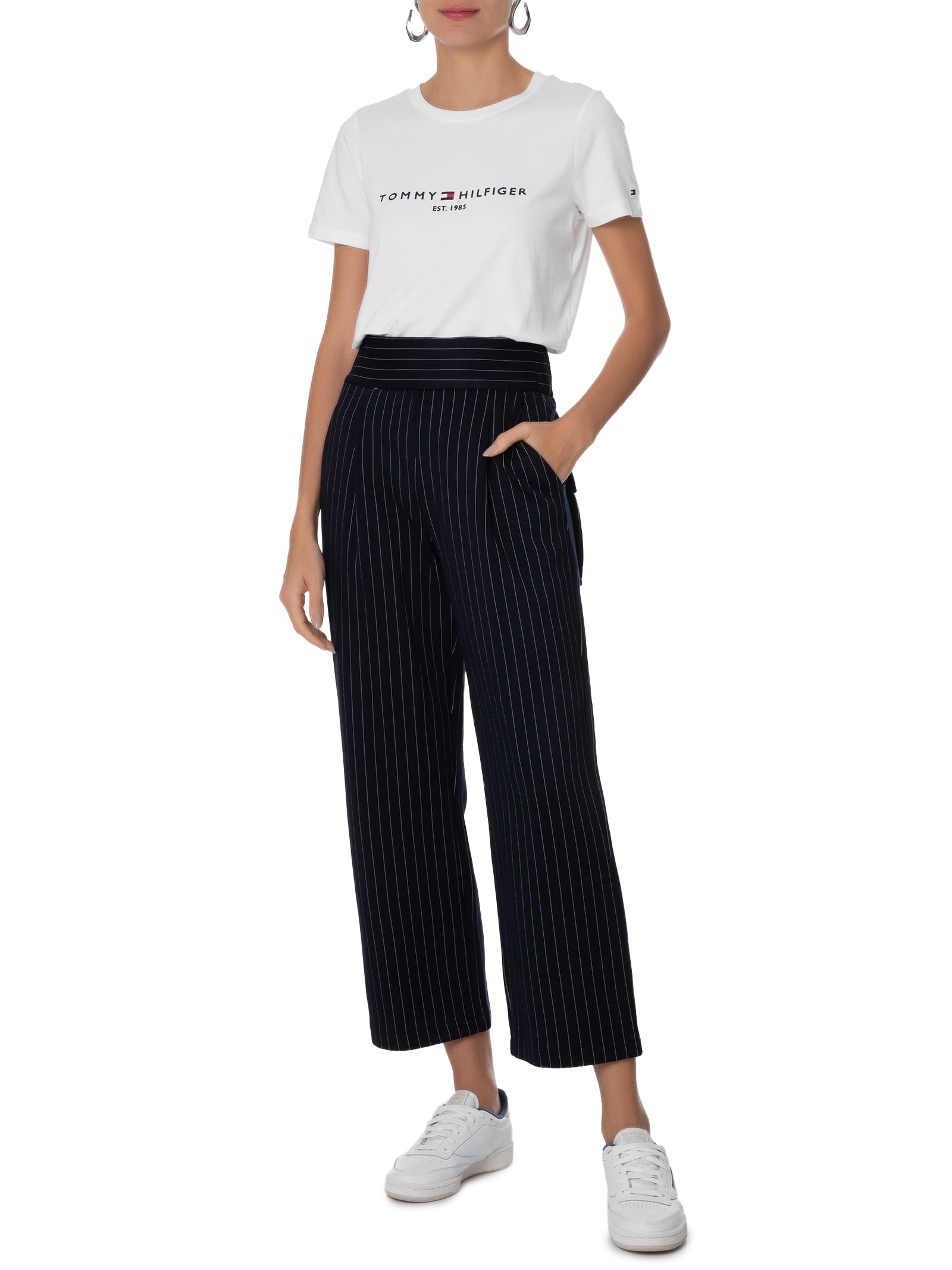 Blusa Feminina Heritage Reg Tee Branco Tommy Hilfiger