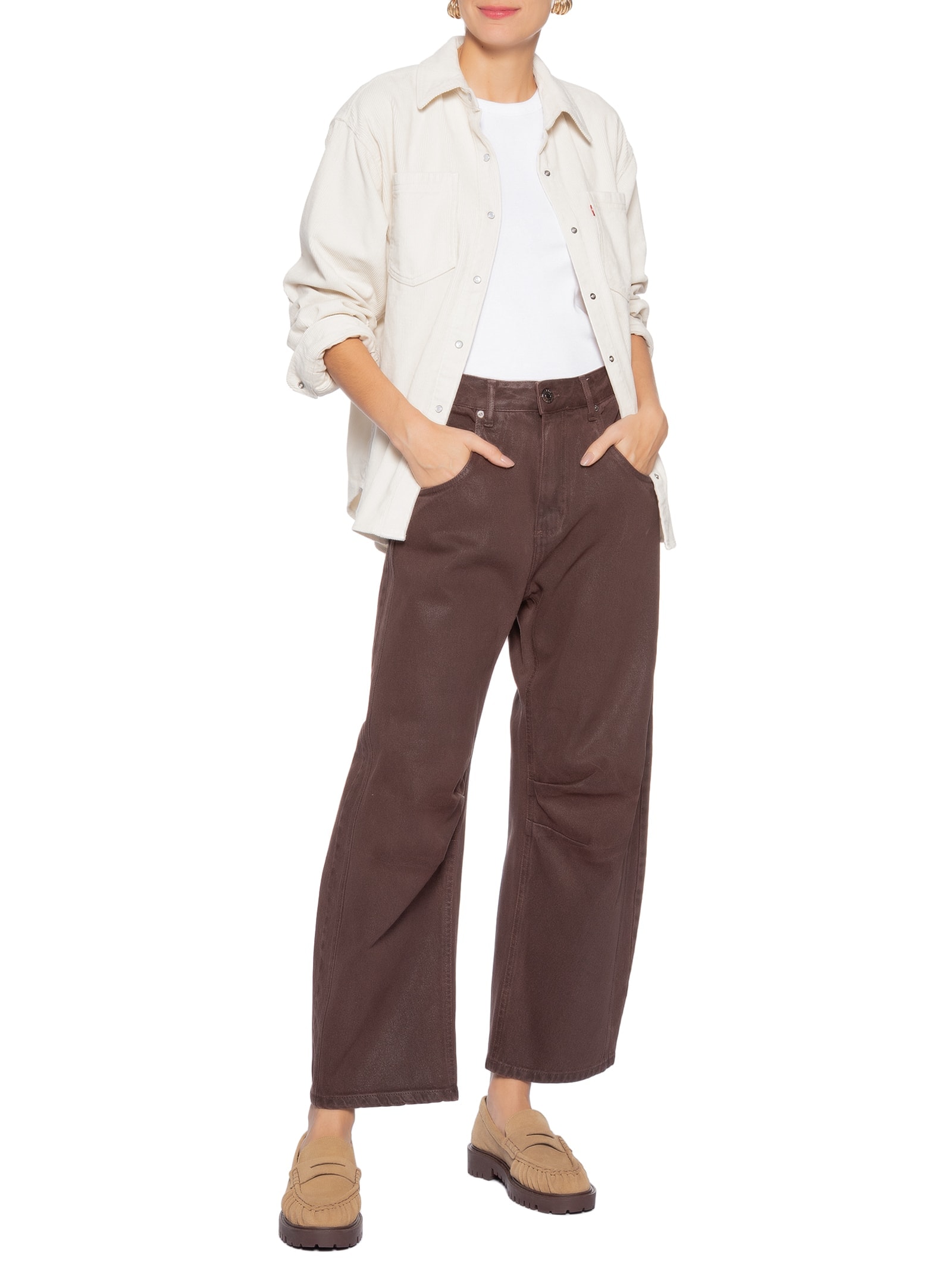 Blusa Feminina Iris Corduroy Overshirt Bege Levi's