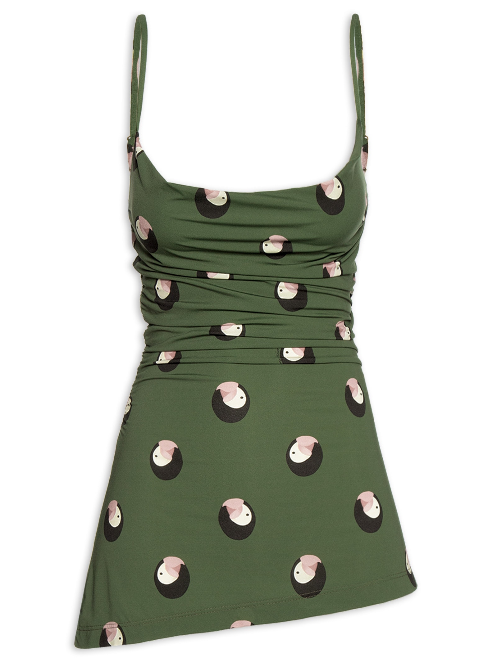Blusa Feminina Irregular Poá Ararinha – Verde Farm
