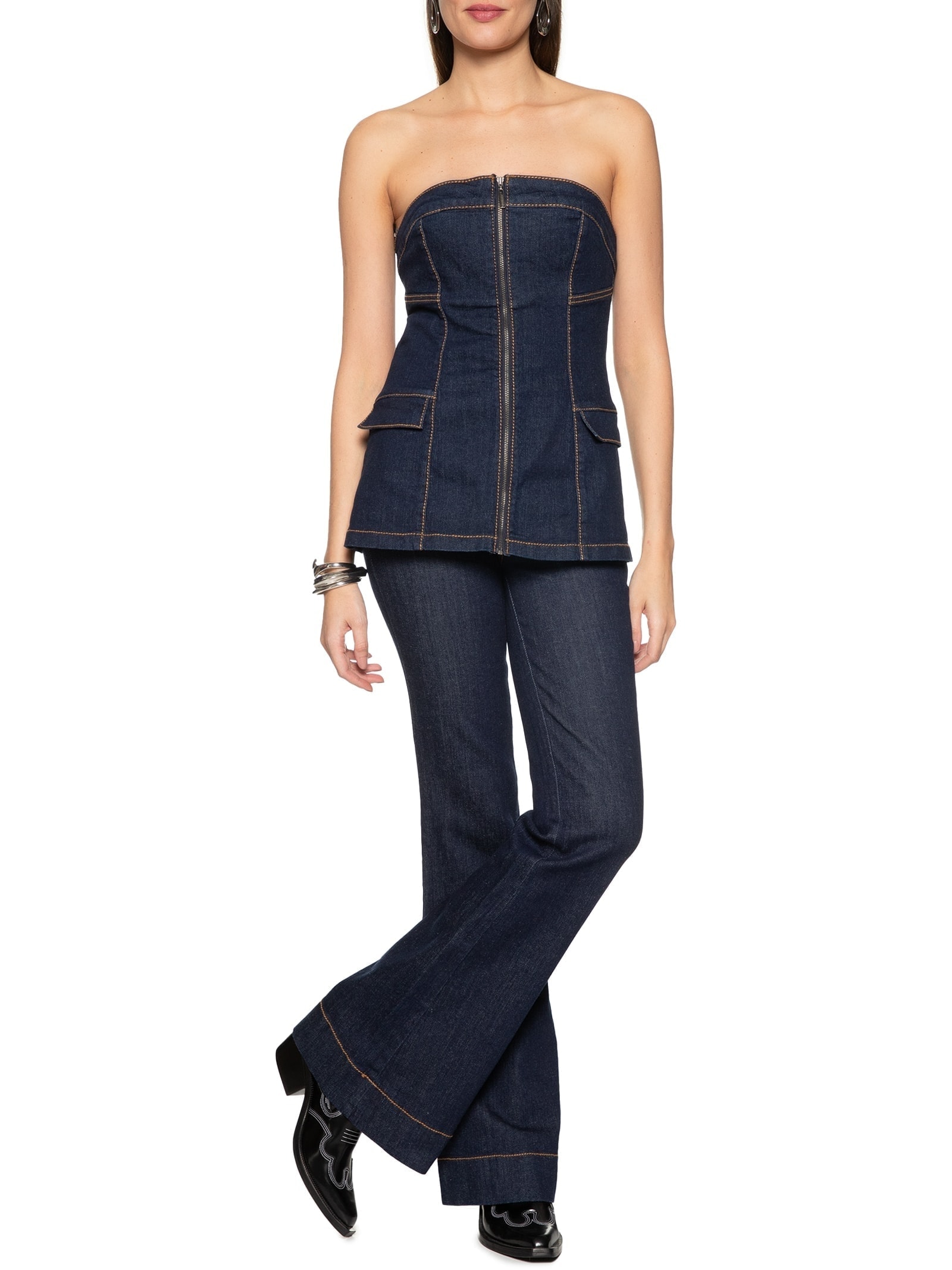 Blusa Feminina Jeans Azul  Colcci Jeans