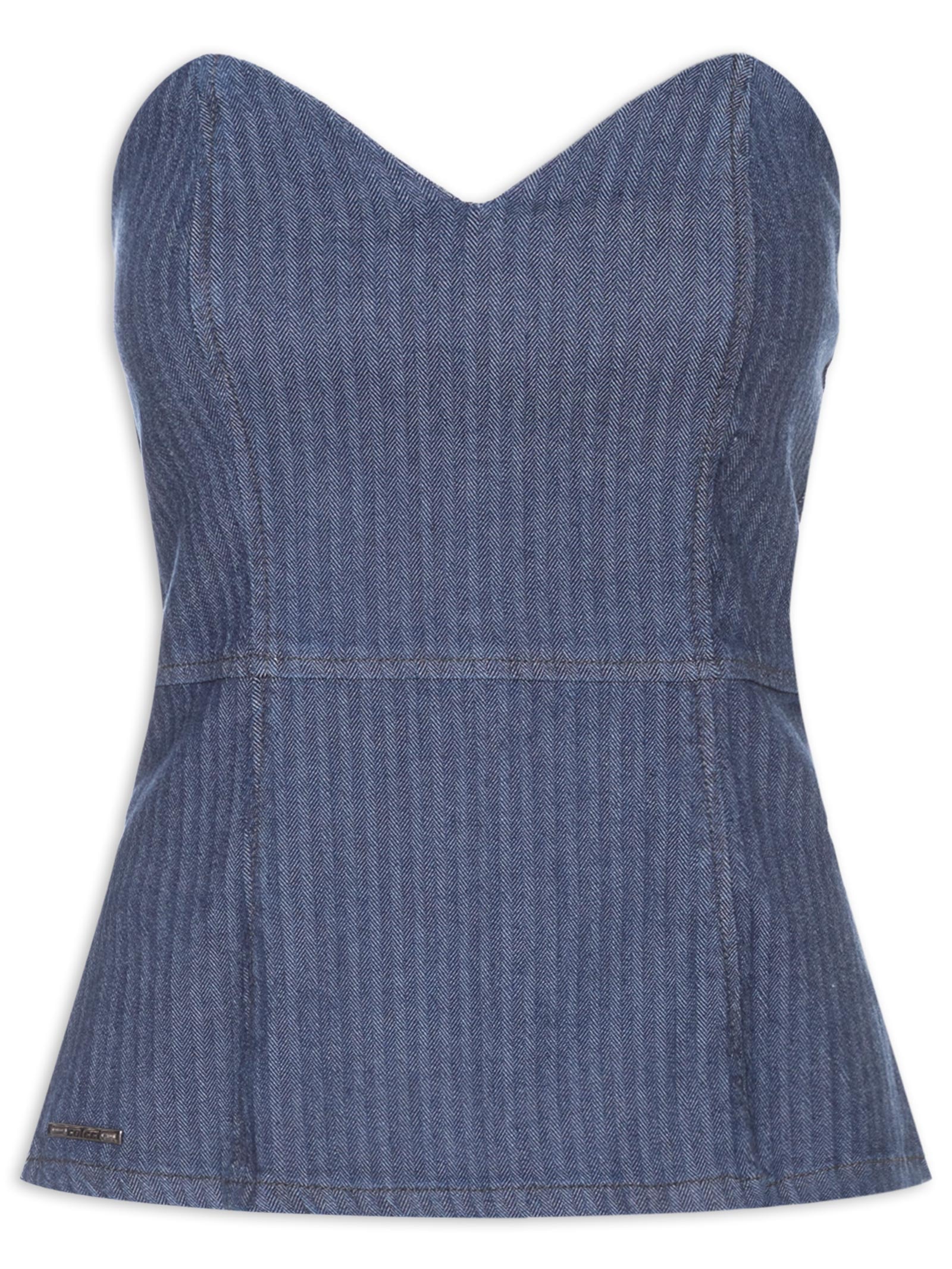Blusa Feminina  Jeans Azul Colcci