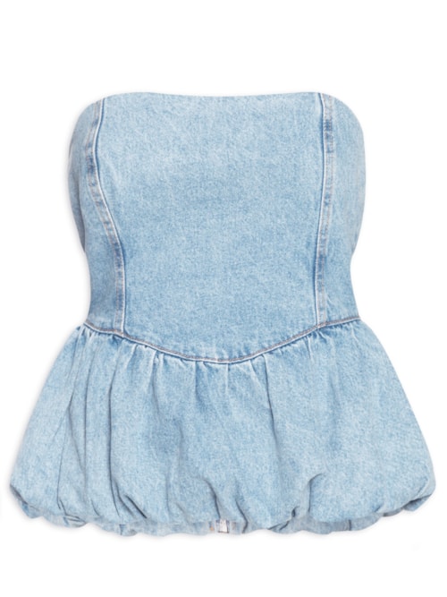 Blusa Feminina Jeans Ballon - Azul