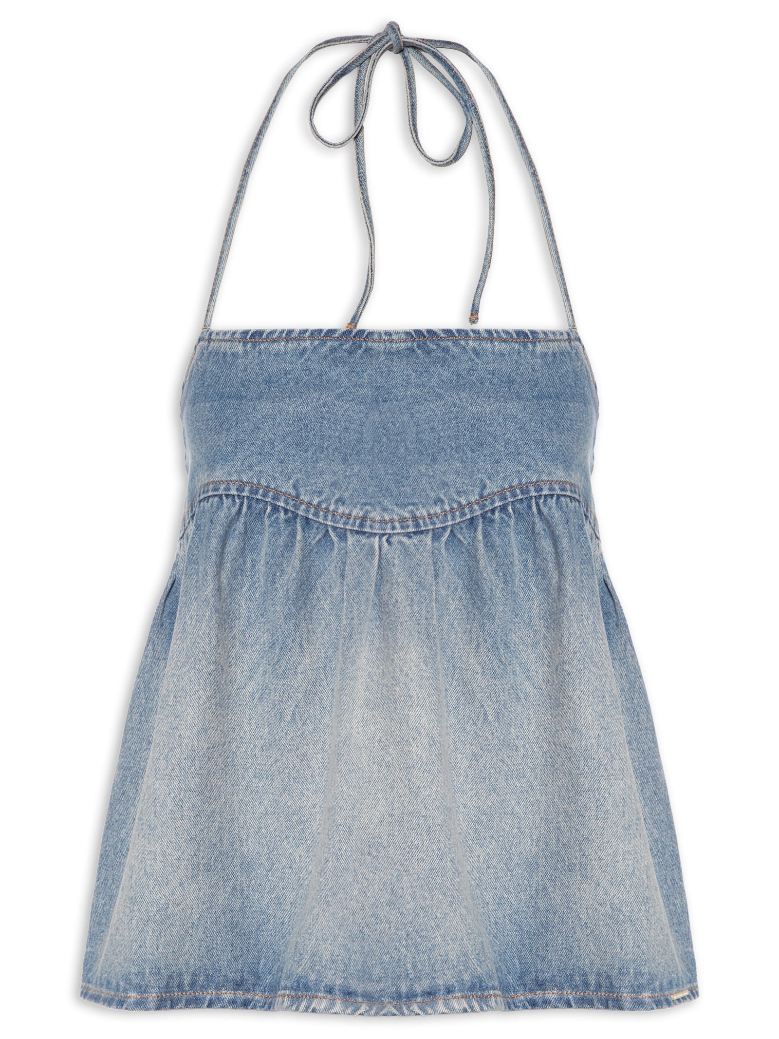 Blusa Feminina Jeans Com Alça Azul My Favorite