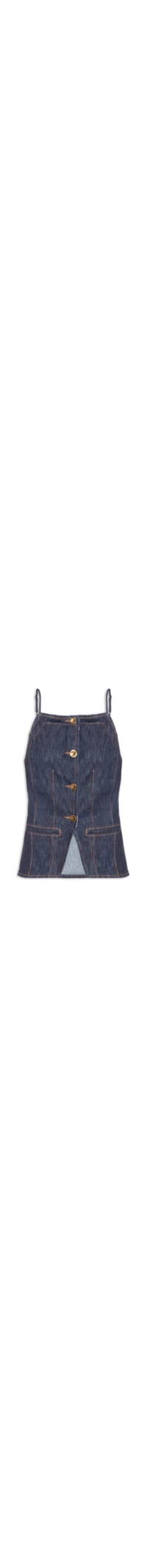 Blusa Feminina Jeans Com Alça - Azul