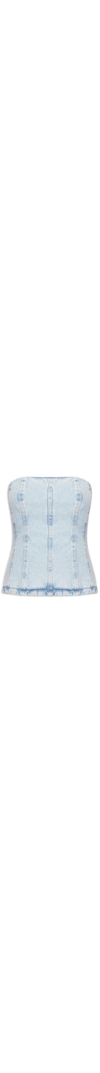 Blusa Feminina Jeans Corset Alças - Azul