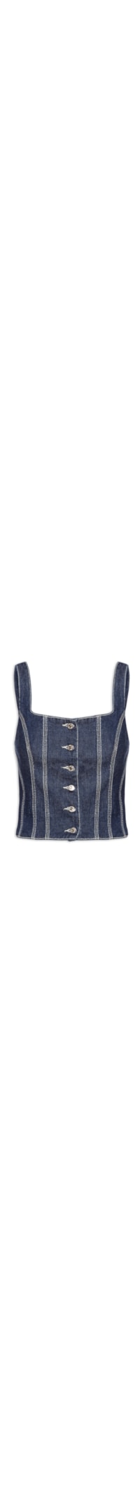 Blusa Feminina Jeans Corset - Azul
