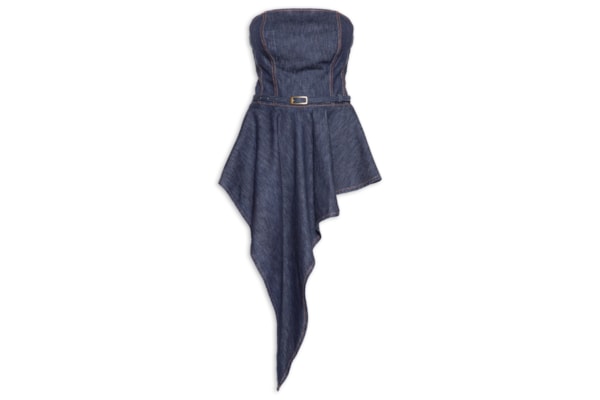 Blusa Feminina Jeans Corset Com Cinto - Azul