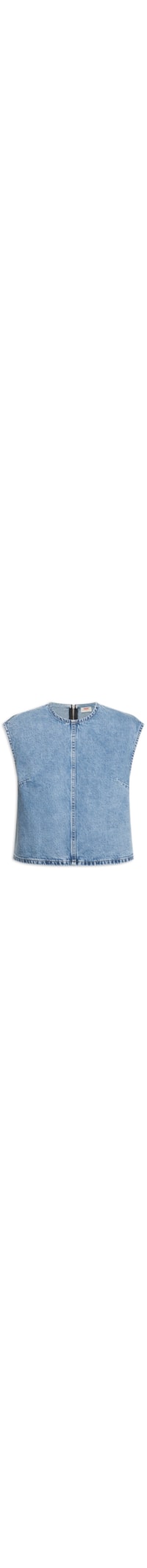 Blusa Feminina Jeans Denim Tee - Azul