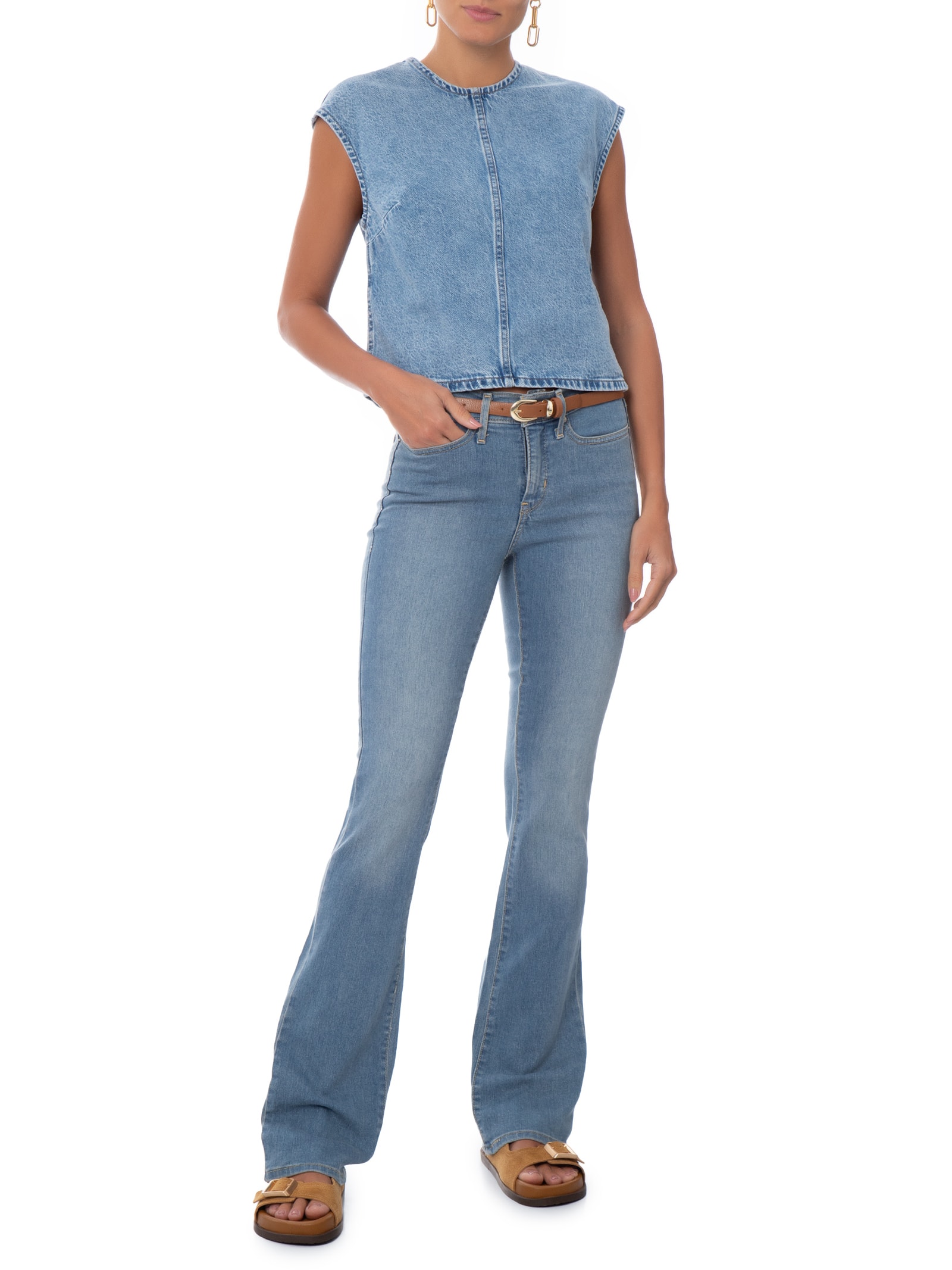 Blusa Feminina Jeans Denim Tee Azul Levi's