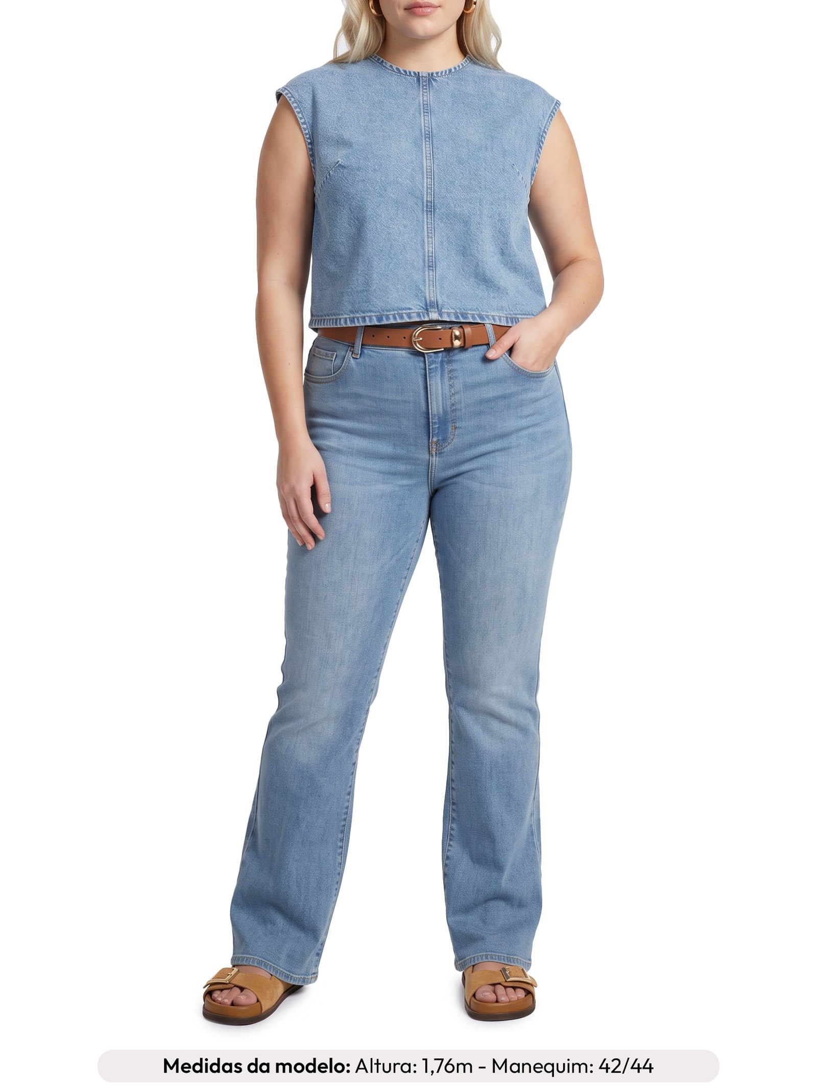 Blusa Feminina Jeans Denim Tee Azul Levi's