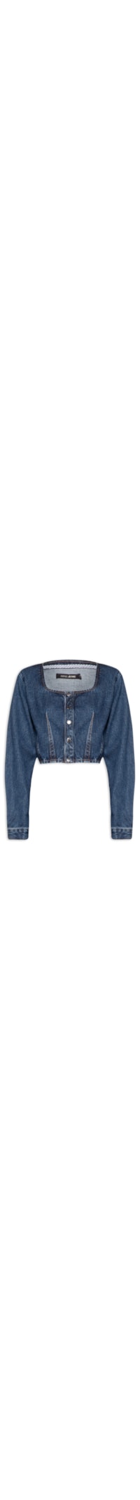 Blusa Feminina Jeans Manga Longa Stoned Blue - Azul
