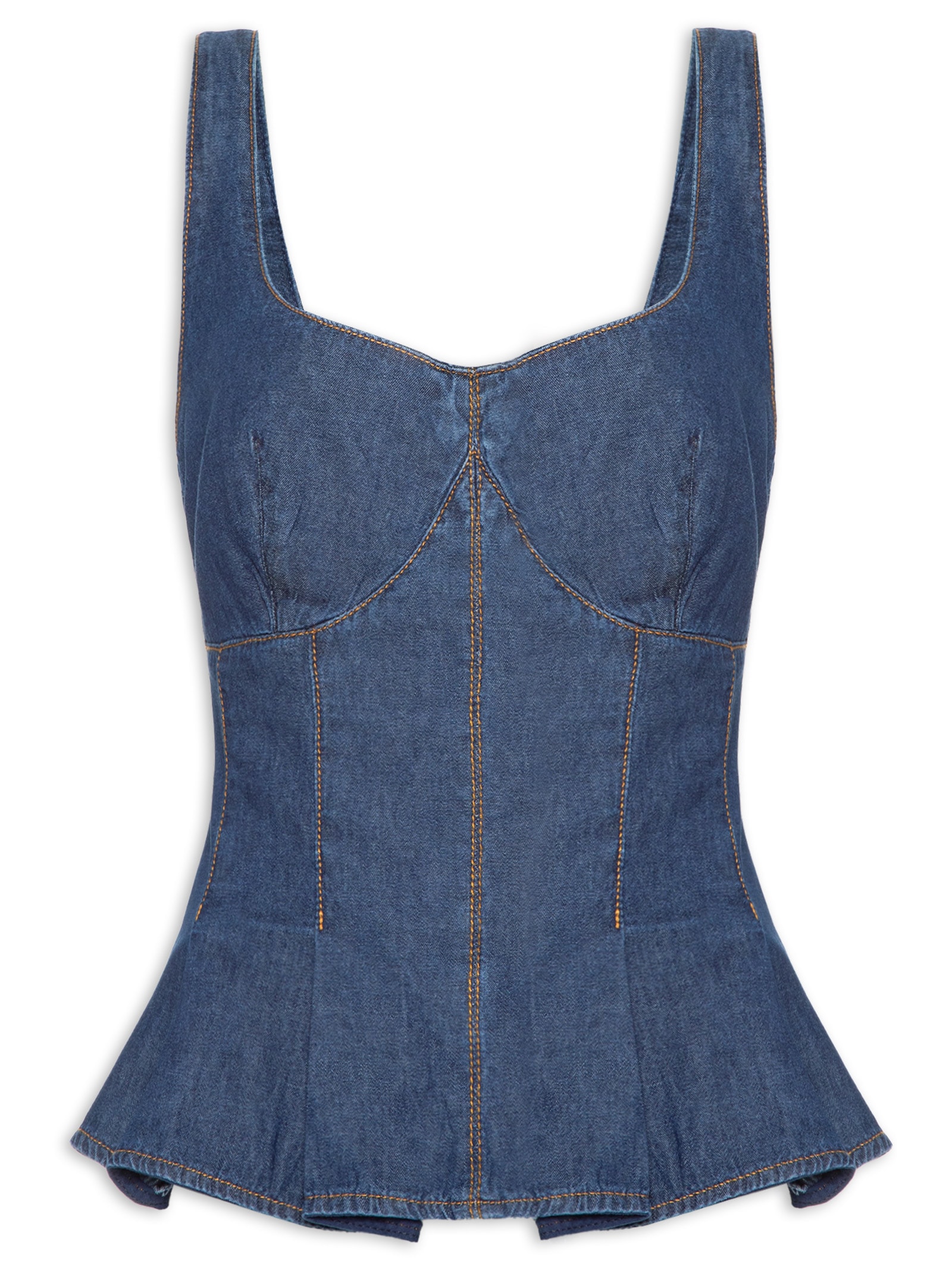 Blusa Feminina Jeans Pregas Azul Dress To