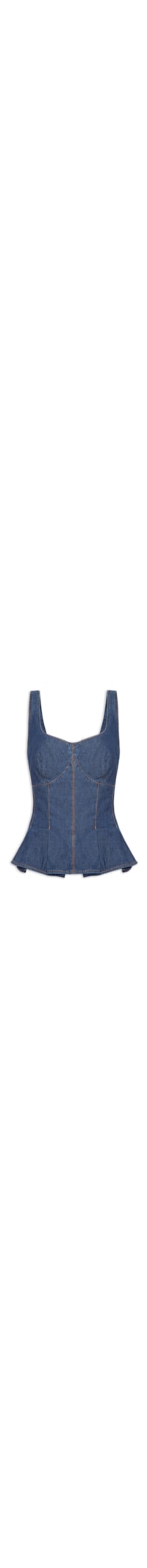 Blusa Feminina Jeans Pregas - Azul