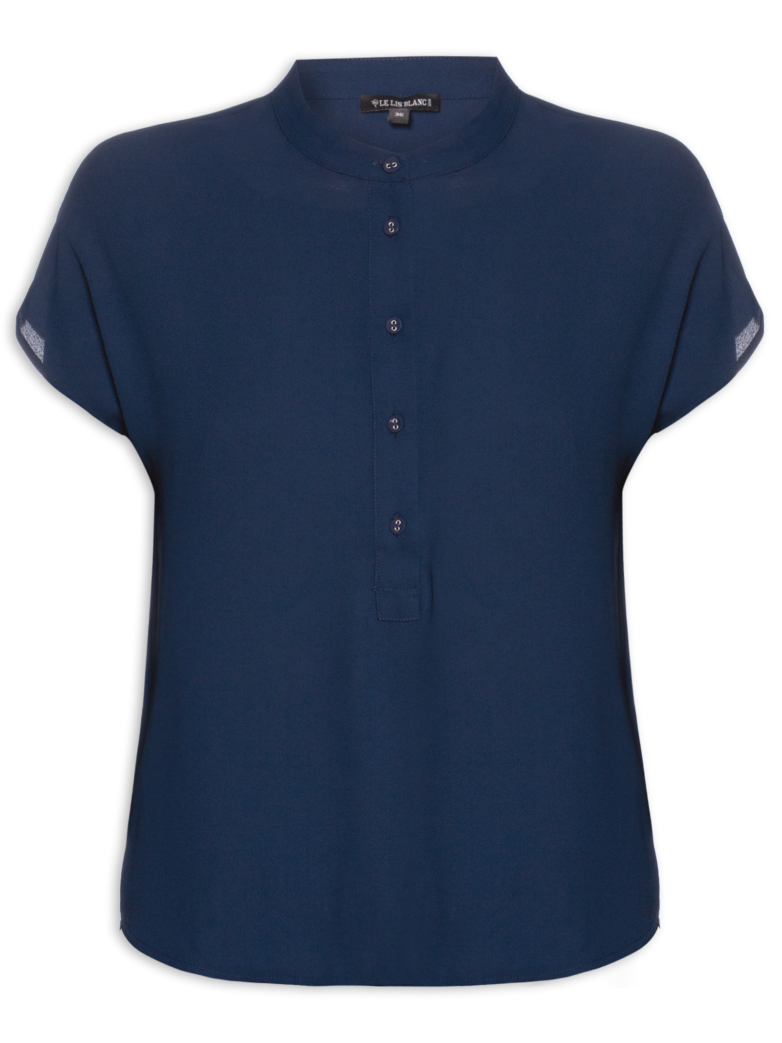 Blusa Feminina Jessy Botões Azul Le Lis