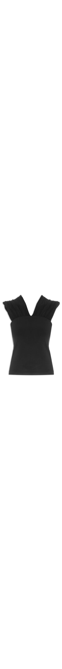 Blusa Feminina Justa Sem Mangas - Preto