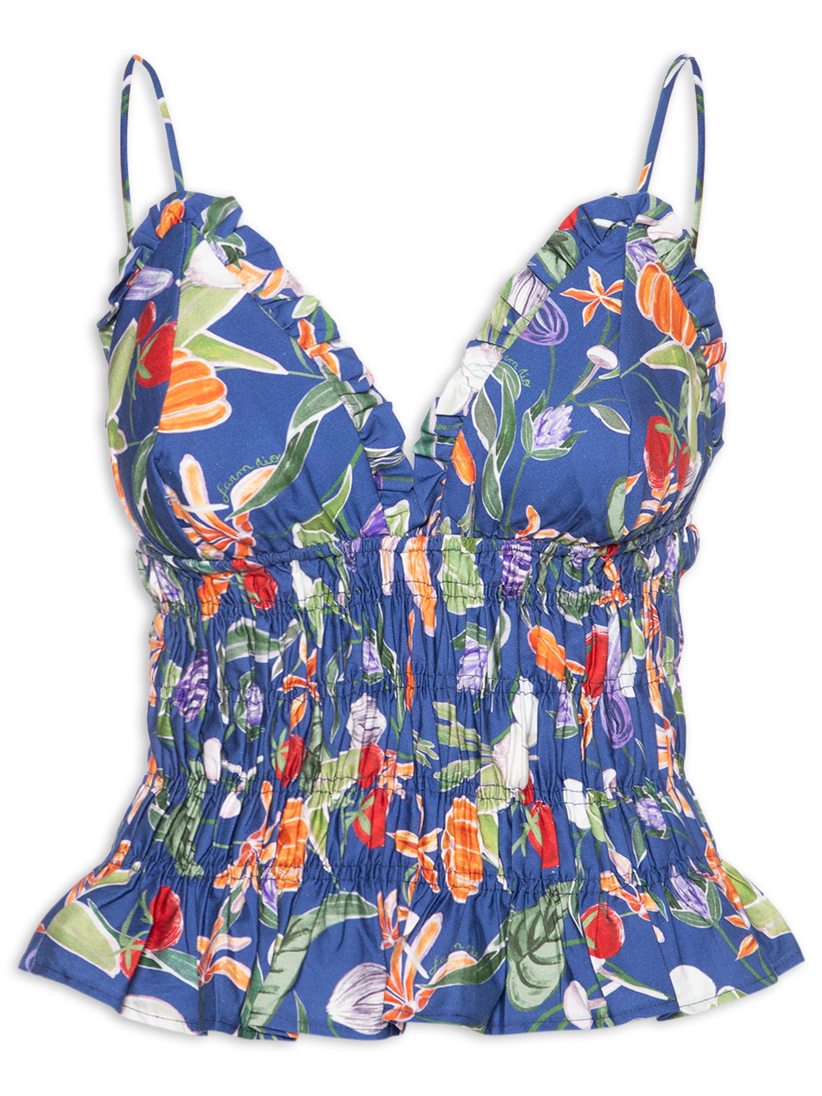 Blusa Feminina Lastex Legumes Azul Farm