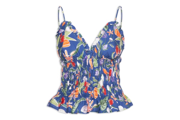 Blusa Feminina Lastex Legumes - Azul