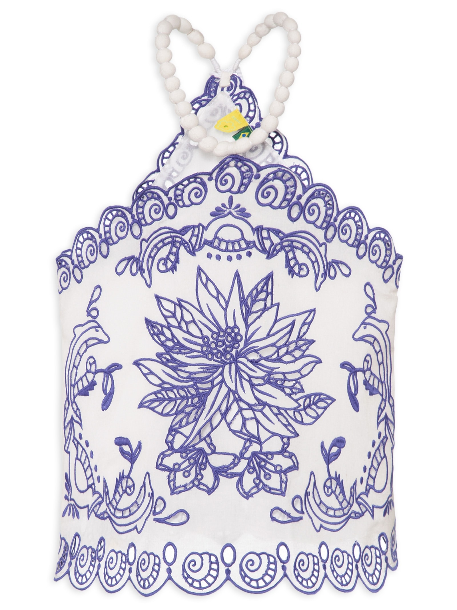 Blusa Feminina Lenço Bordado Sonho do Mar Branco Farm