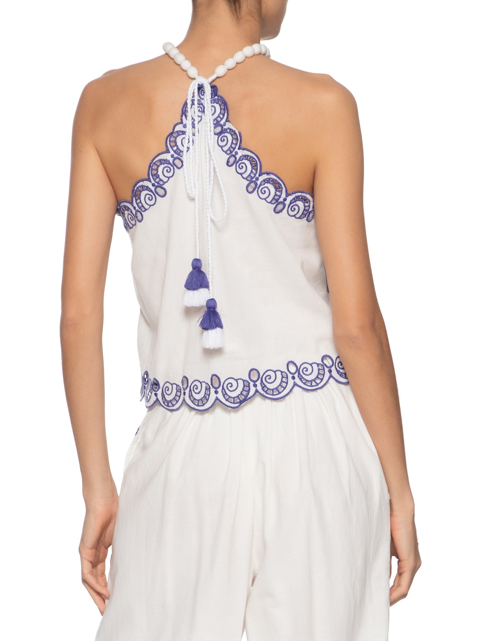 Blusa Feminina Lenço Bordado Sonho do Mar Branco Farm