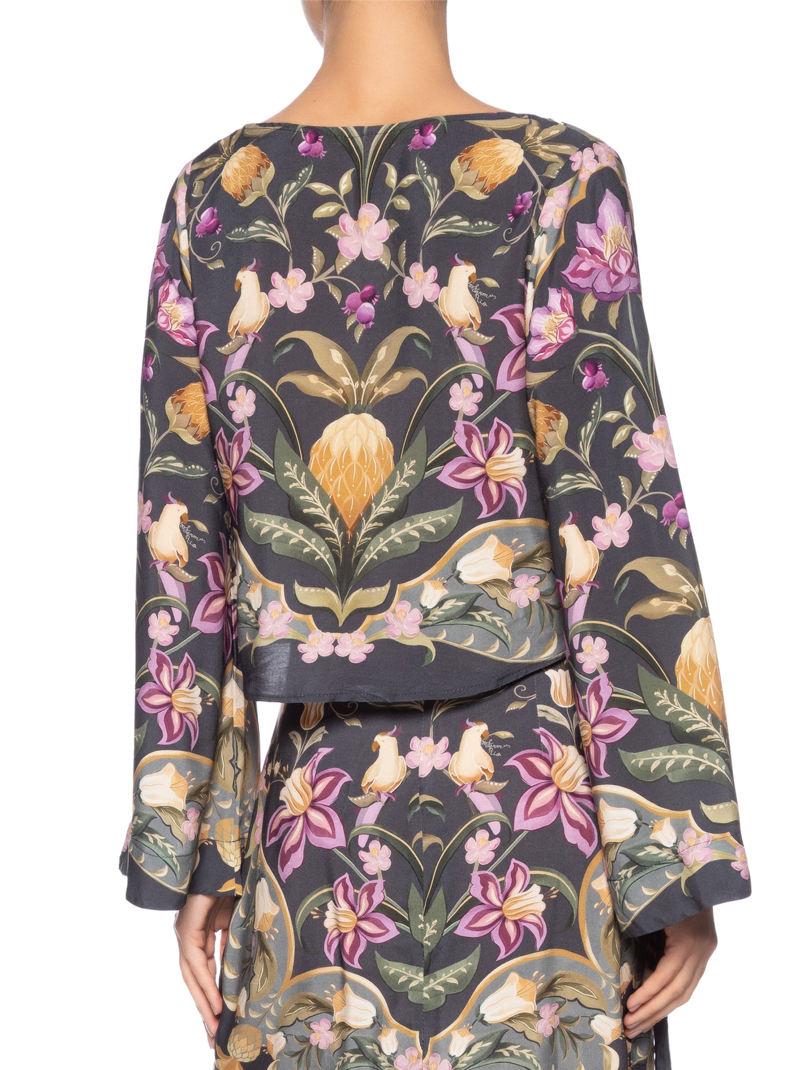 Blusa Feminina Lenço Floral Talita Cinza Farm