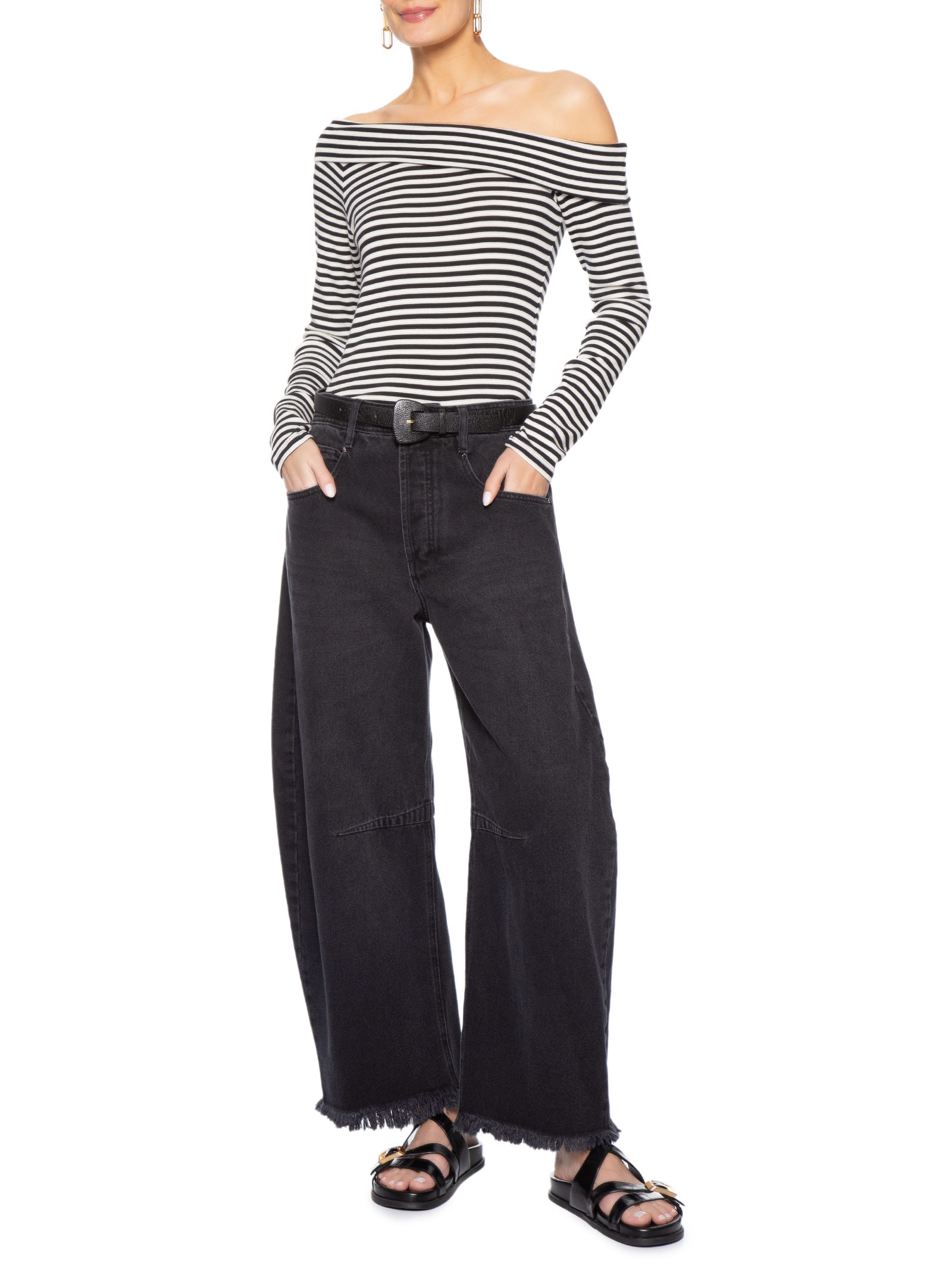 Blusa Feminina Levi's® Clara Rib Off Shoulder LS Preto Levi's
