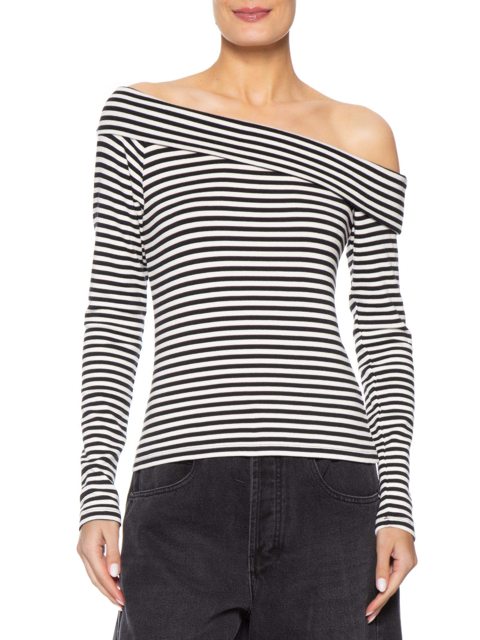 Blusa Feminina Levi's® Clara Rib Off Shoulder LS Preto Levi's
