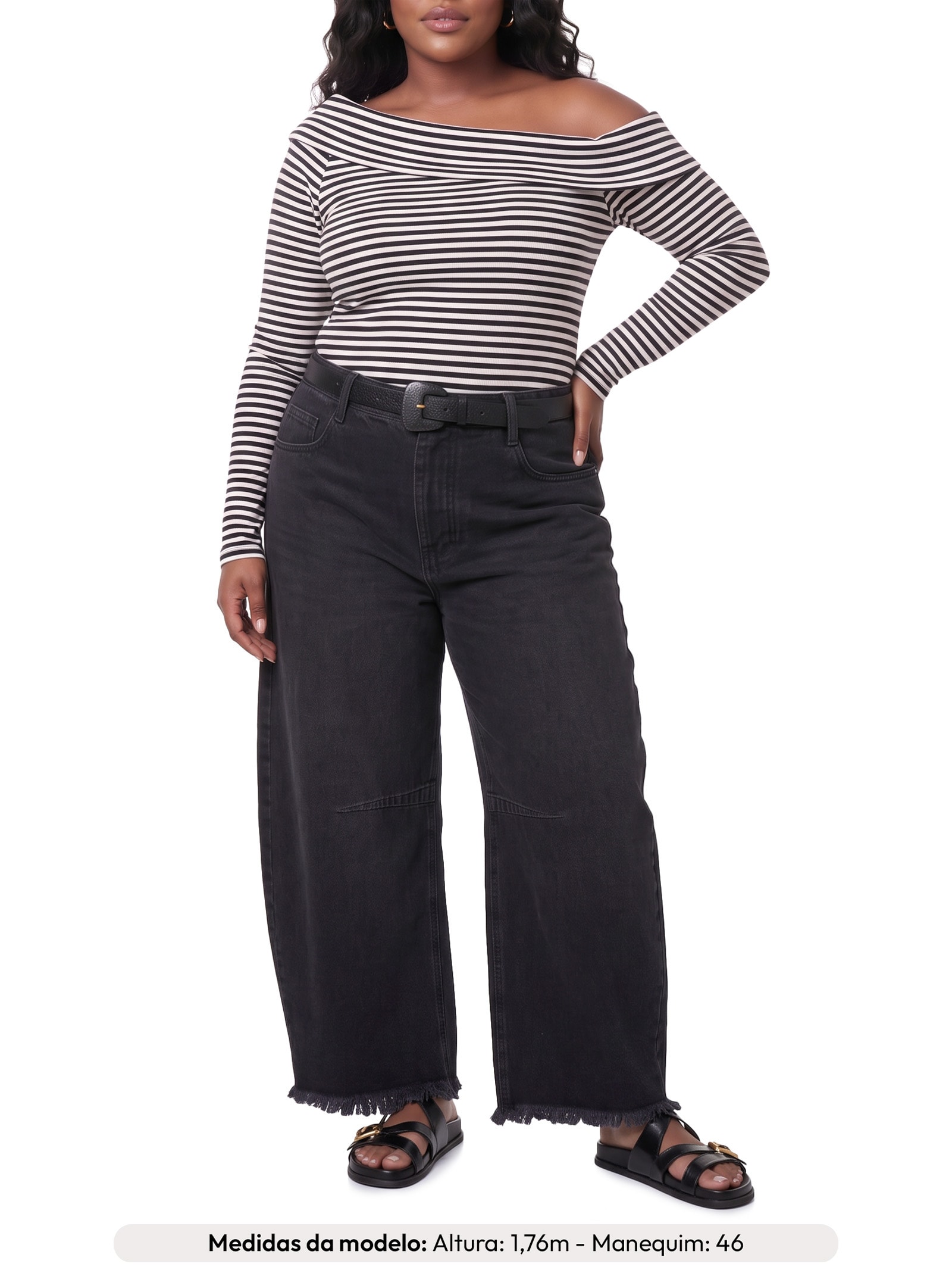 Blusa Feminina Levi's® Clara Rib Off Shoulder LS Preto Levi's