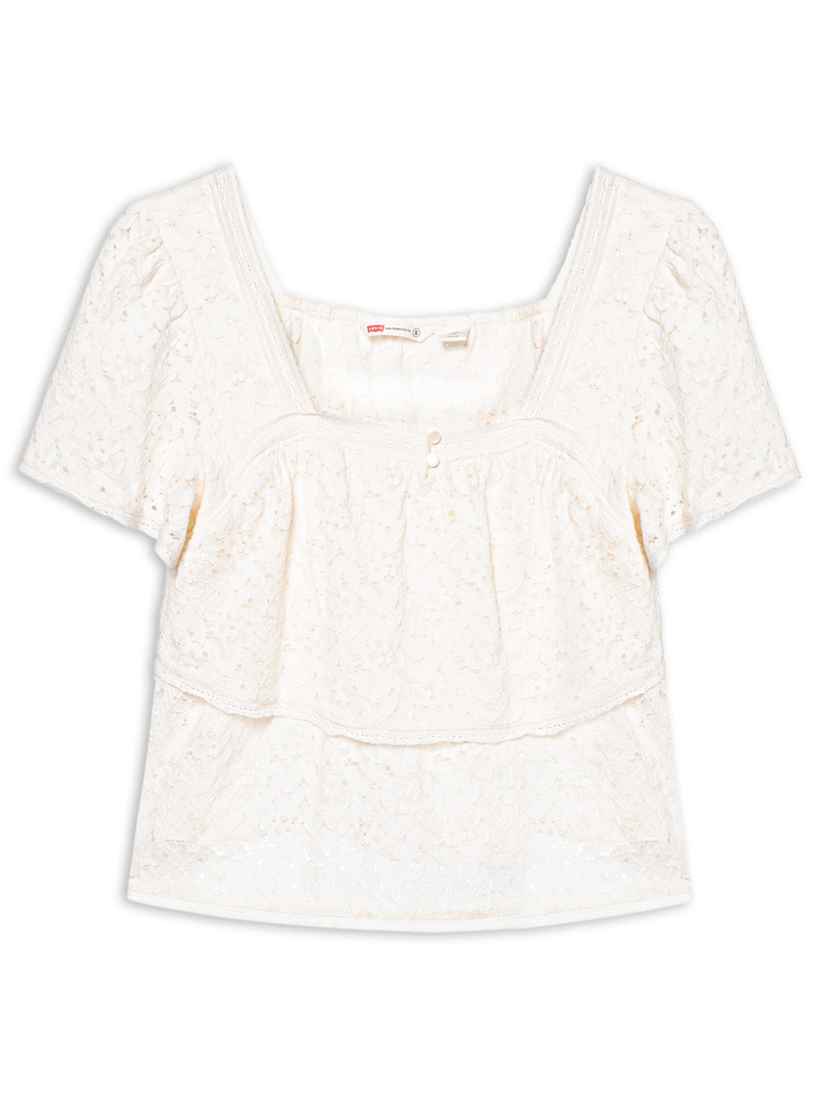 Blusa Feminina Levi's® Dom SS Lace Blouse – Off White Levi's
