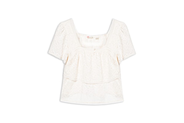 Blusa Feminina Levi's® Dom SS Lace Blouse – Off White