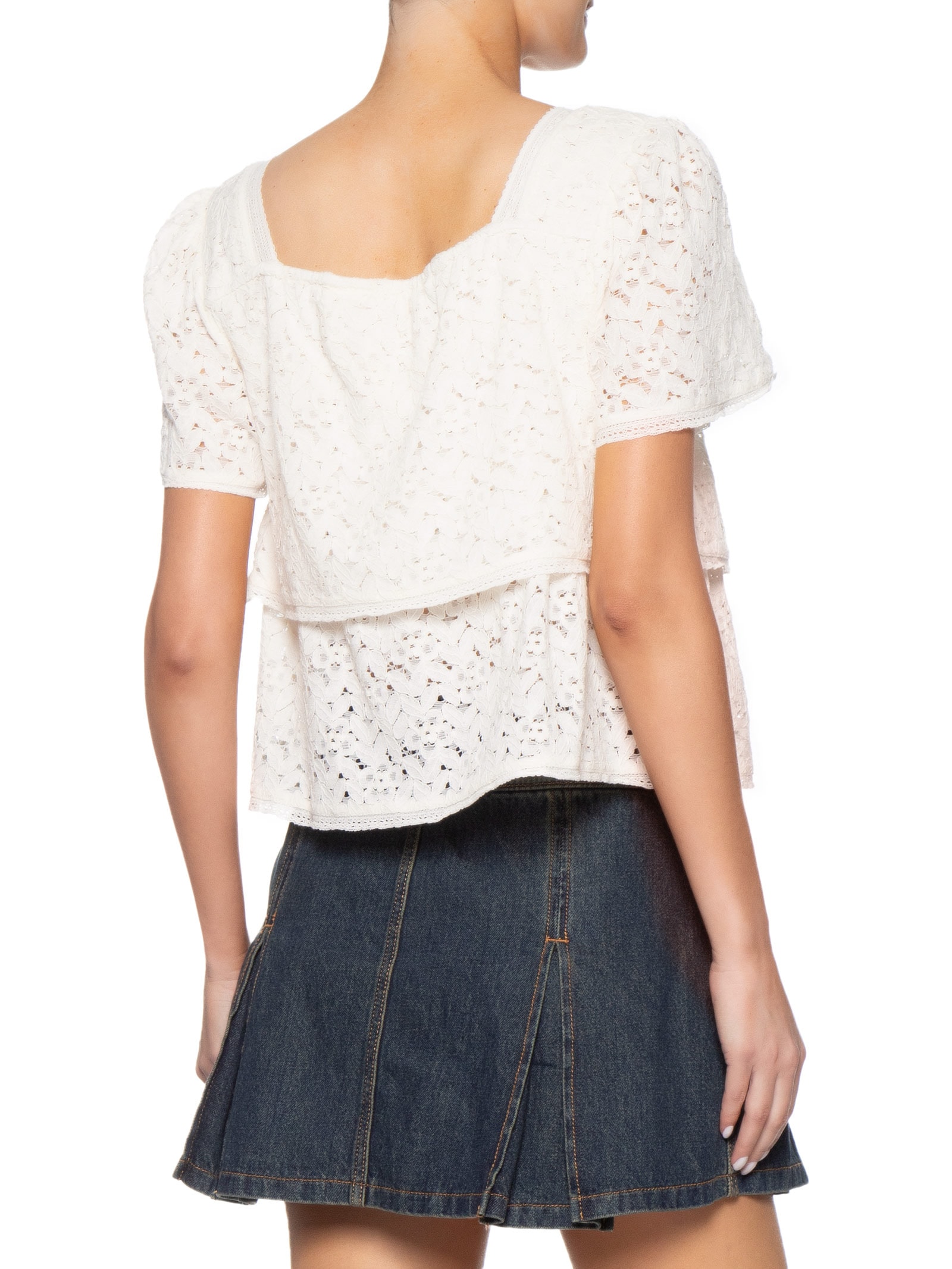 Blusa Feminina Levi's® Dom SS Lace Blouse – Off White Levi's