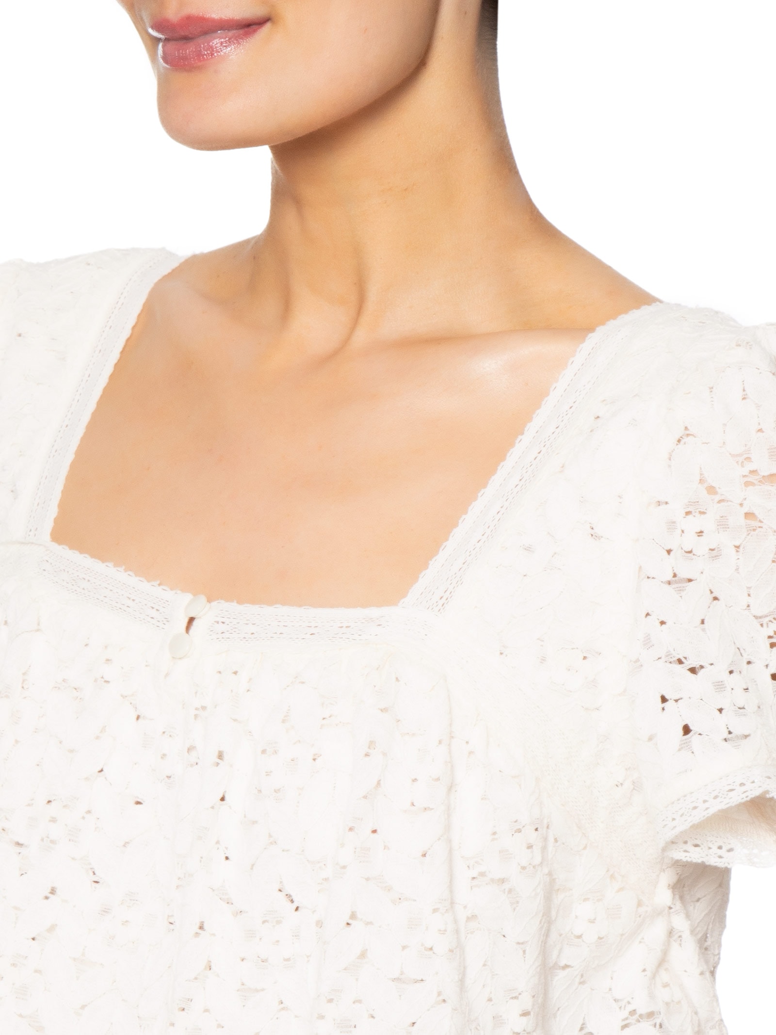 Blusa Feminina Levi's® Dom SS Lace Blouse – Off White Levi's