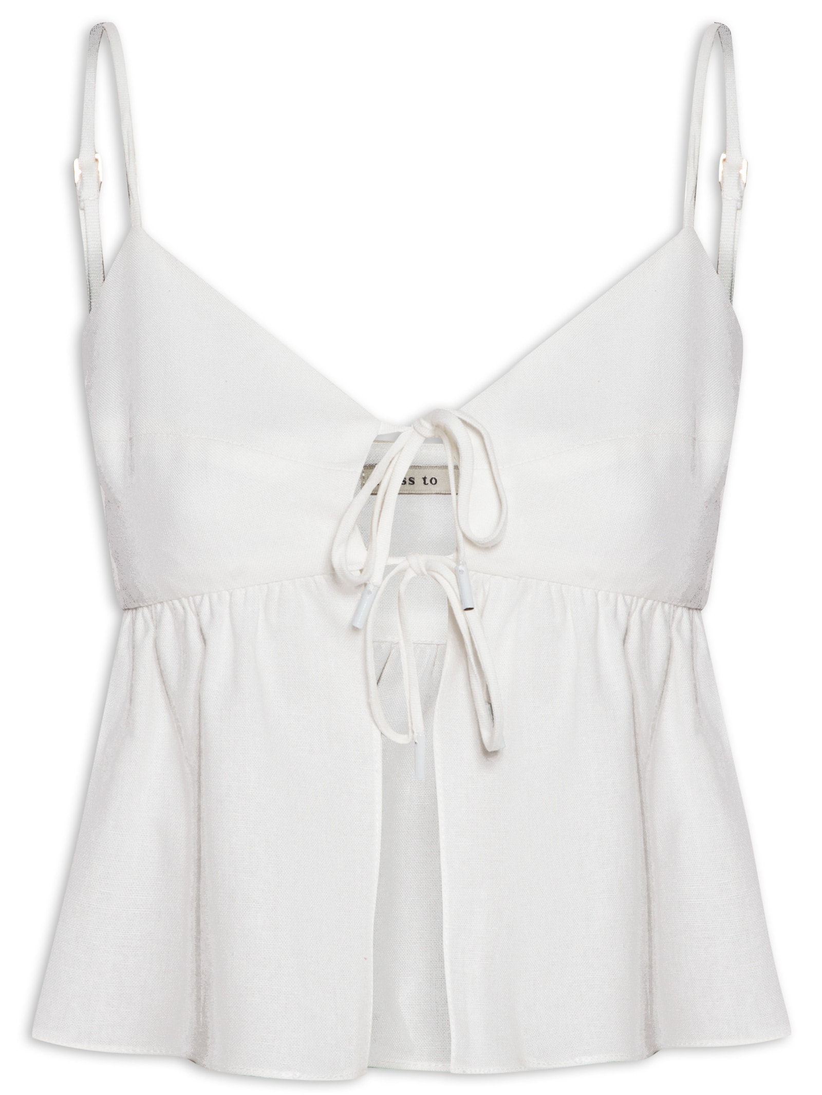 Blusa Feminina Linho Amarração Frente Branco Dress To