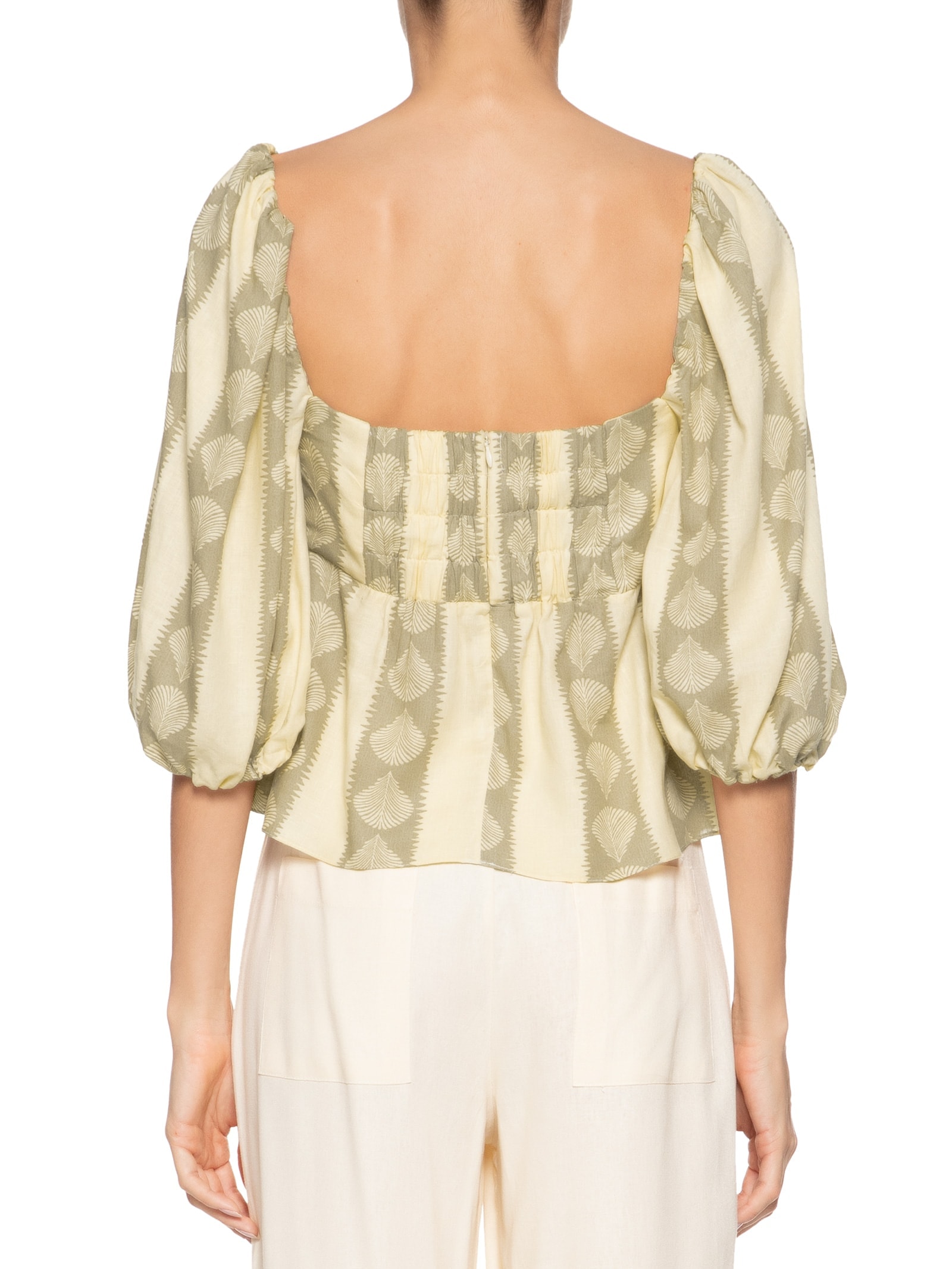 Blusa Feminina Linho Atins Bege Dress To