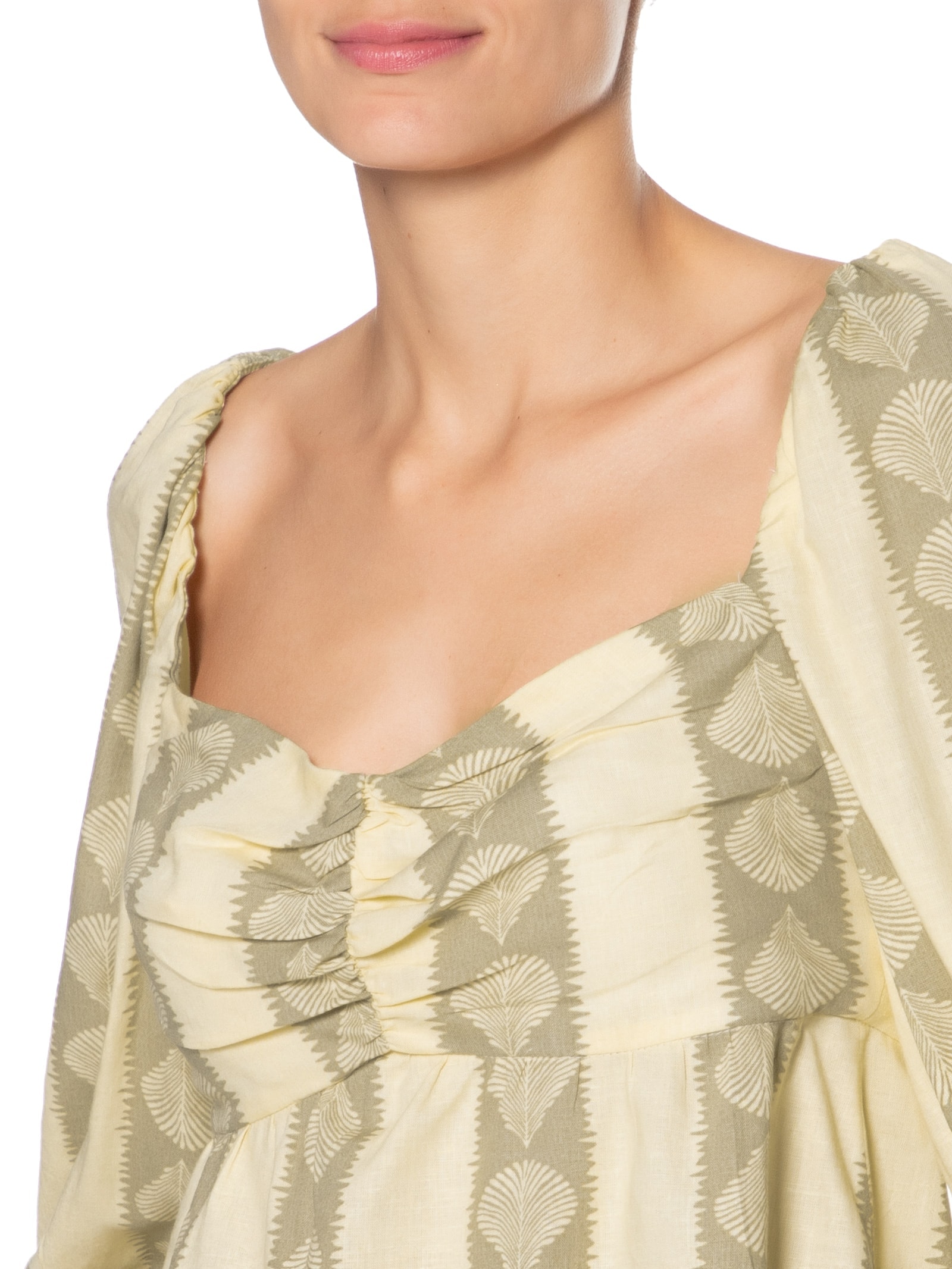 Blusa Feminina Linho Atins Bege Dress To