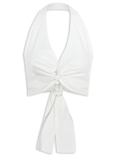 Blusa Feminina Linho Busto Torcido – Branco