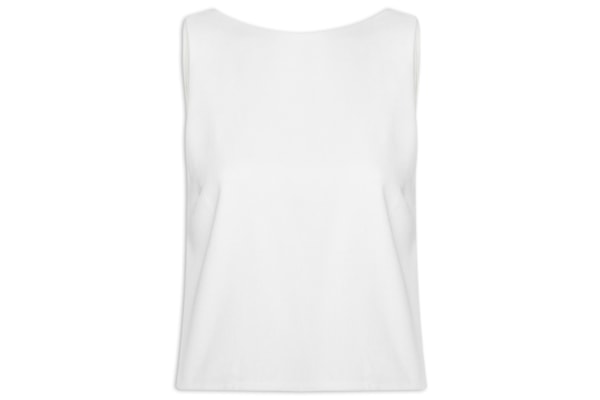 Blusa Feminina Linho Costas Torcida - Branco 