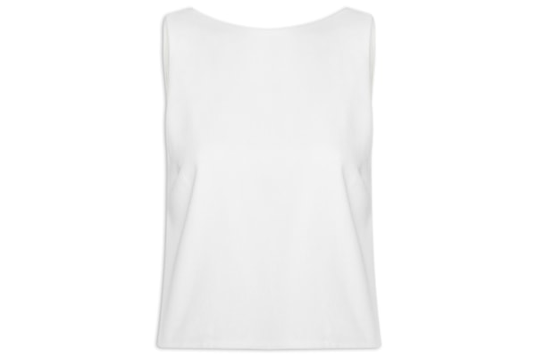 Blusa Feminina Linho Costas Torcida - Branco 