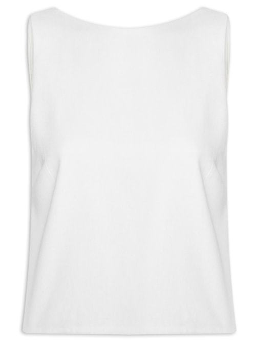 Blusa Feminina Linho Costas Torcida – Branco