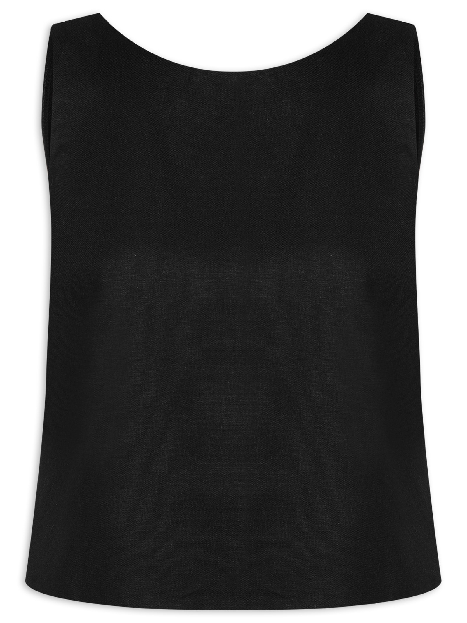 Blusa Feminina Linho Costas Torcida Preto Dress To