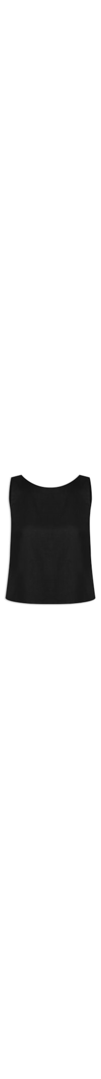 Blusa Feminina Linho Costas Torcida - Preto