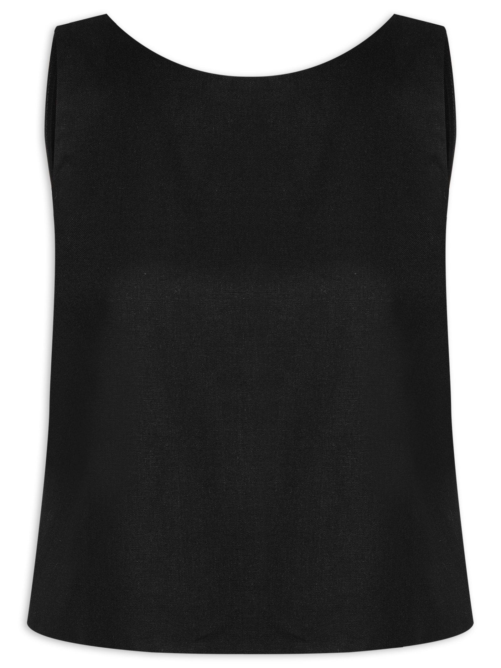 Blusa Feminina Linho Costas Torcida Preto Dress To