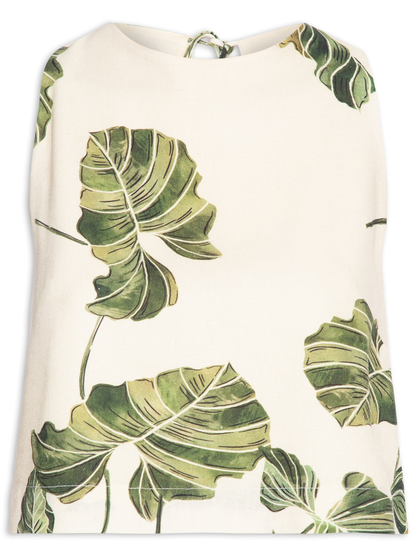 Blusa Feminina Linho Estampa Folhar Amarelo Dress To