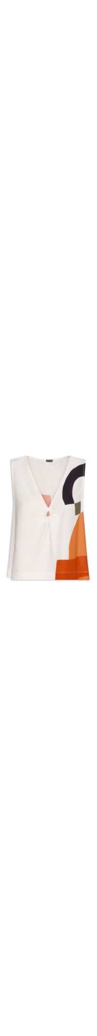 Blusa Feminina Linho Estampa Locus - Off White