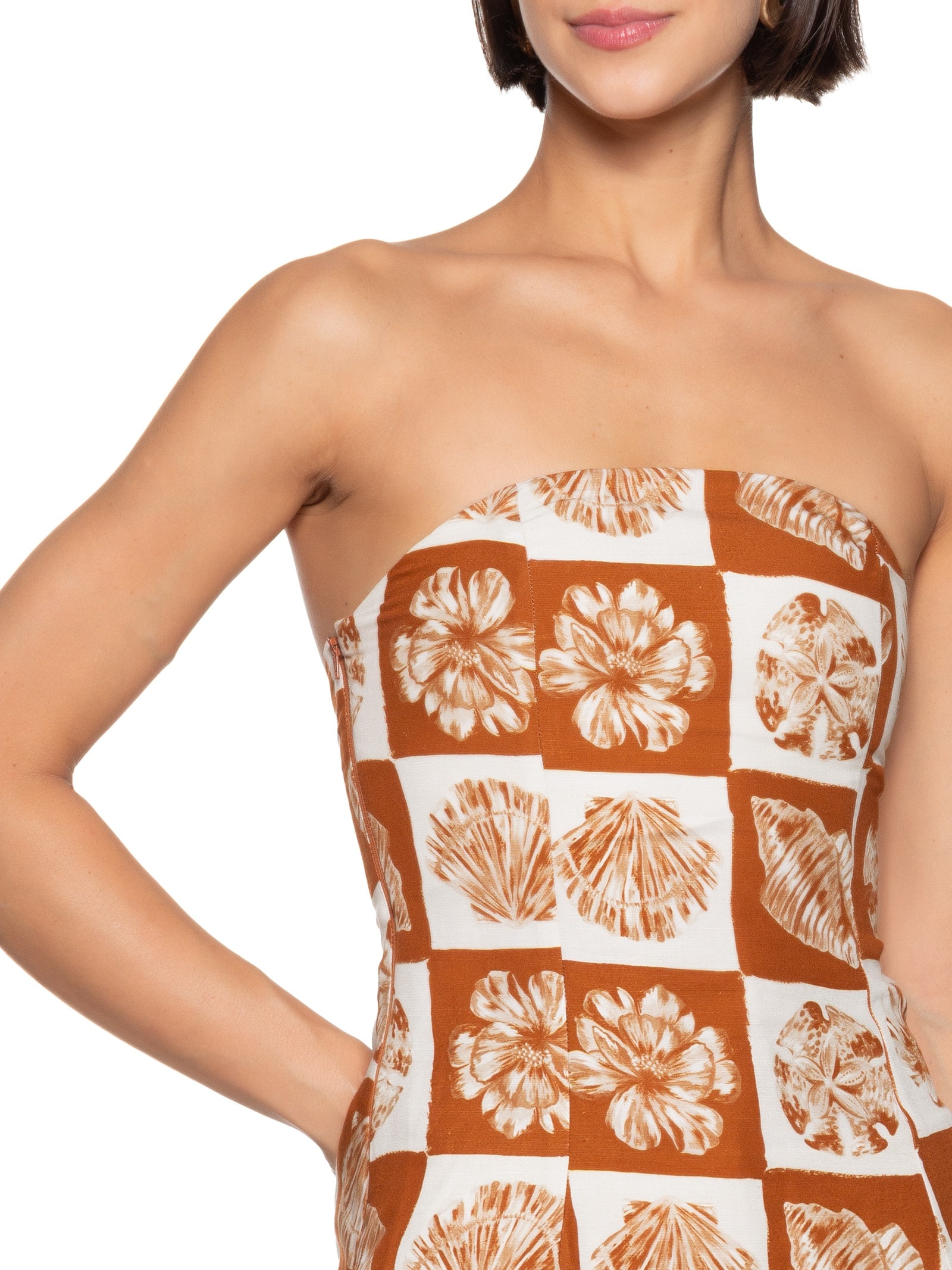 Blusa Feminina Linho Estampada Marrom Colcci