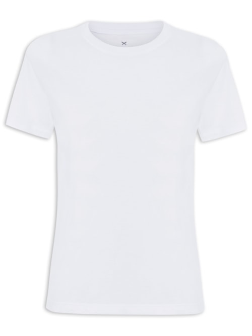 Blusa Feminina Lisa Manga Curta - Branco