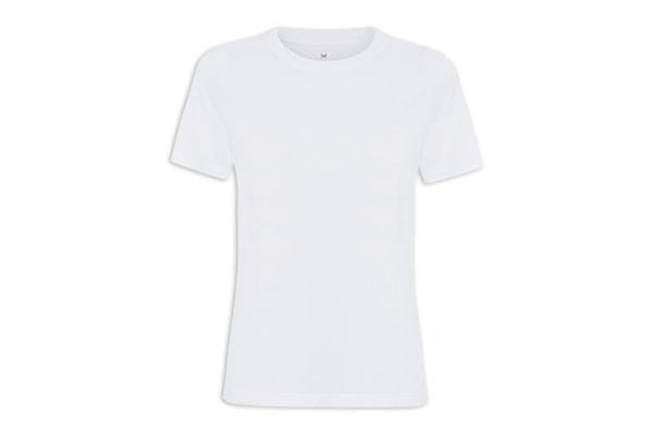 Blusa Feminina Lisa Manga Curta - Branco