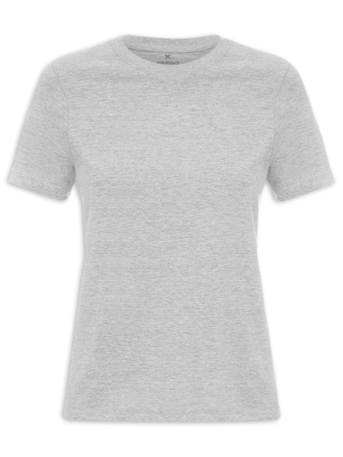 Blusa Feminina Lisa Manga Curta - Cinza